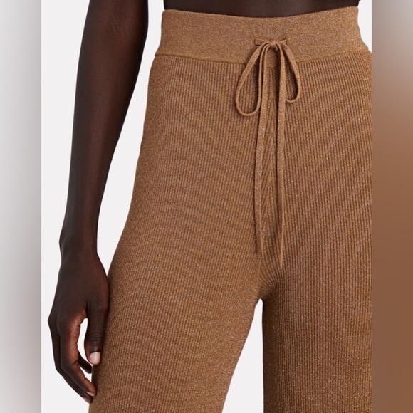 NWT A.L.C. Quentin Knit Wide-Leg Pants in Metallic/Brown, Size XS - Picture 5 of 15